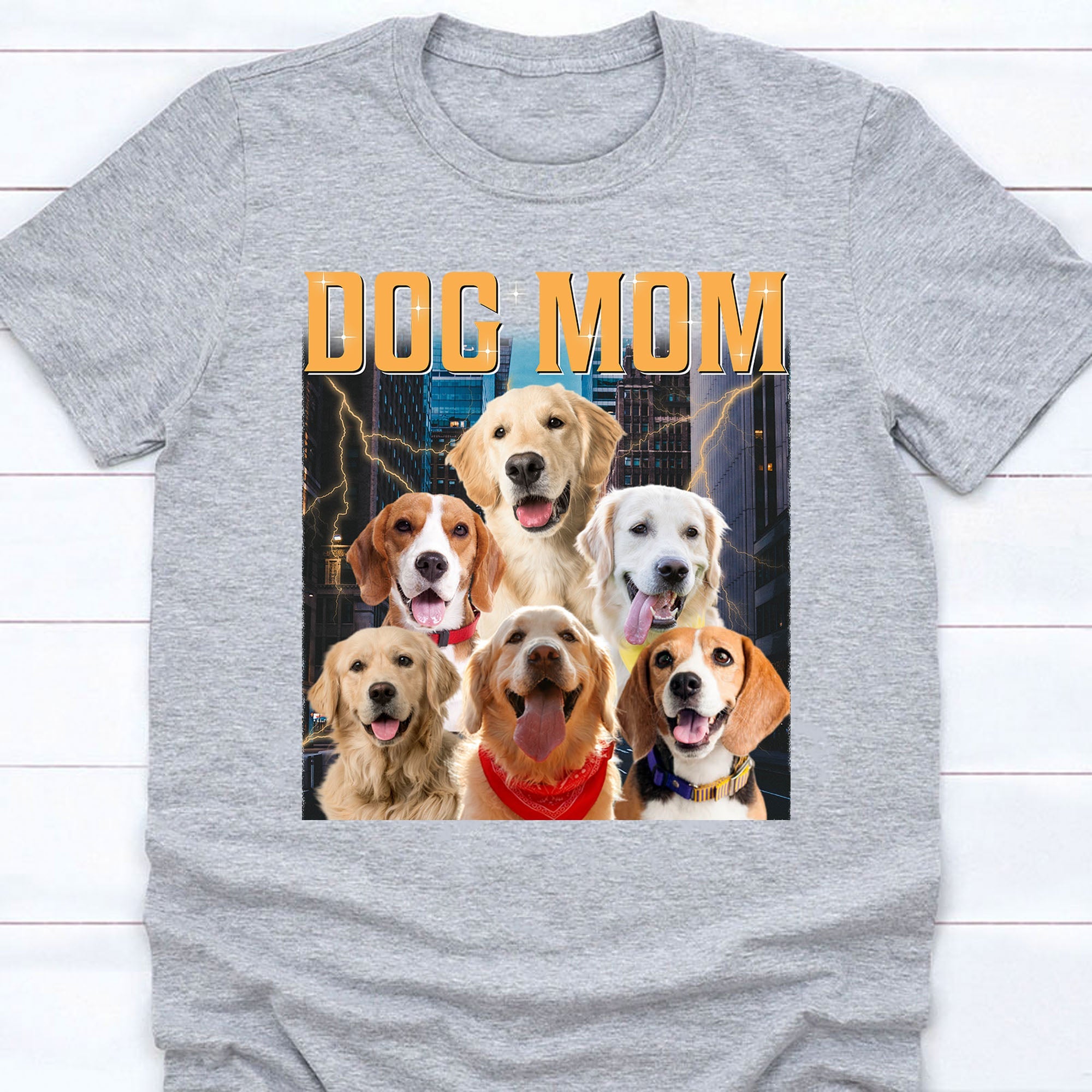 Custom Text Personalized Upload Photo Dog Cat Bright Shirt T775